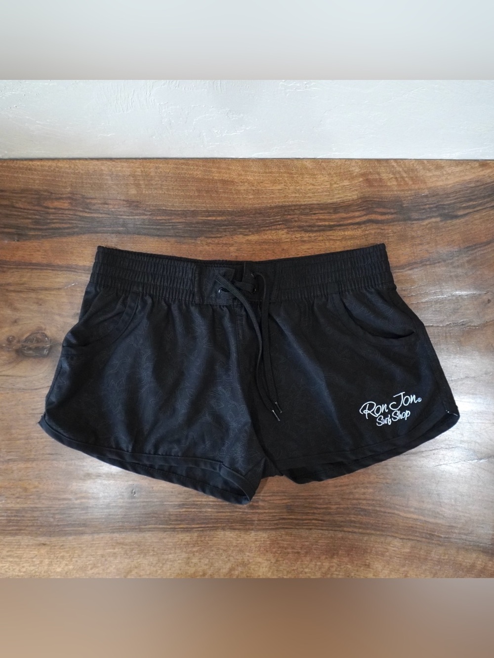 Ron Jon Black Women's Athletic Shorts with Logo